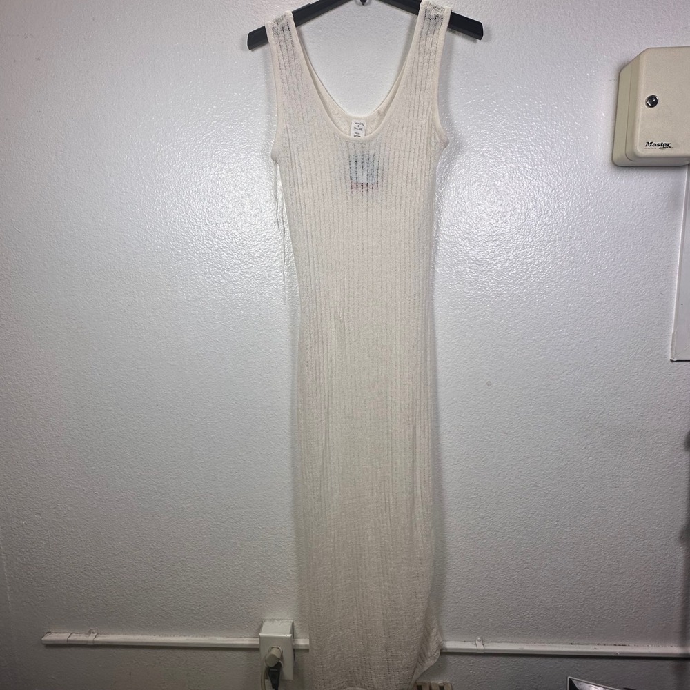 Shade & Shore Womens Off-White Knit Sleeveless Cover-Up Dress‎ XL 238073189